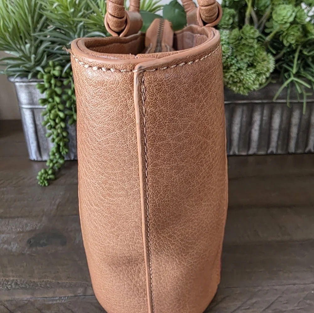 Anthropologie Tobacco Mini Bag With Textured Detailing-Crossbody Strap